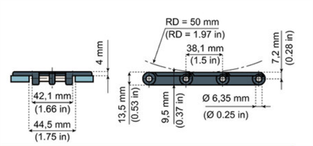 Straight running chain LF820-K325