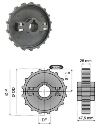 Drivhjul delbart Z=20 d=40