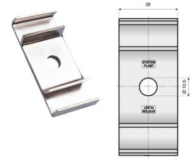 Clamp, double for conical side-guide (stainless steel)