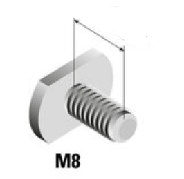 T-screw M8x16 stainless steel