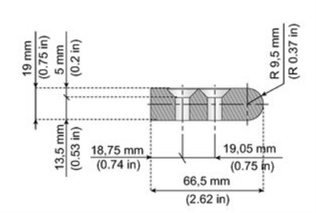 Nos för modulband, b=255 mm