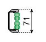 Roller guide (zinc plated profile) L=1000, green rollers
