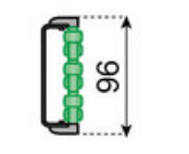 Roller guide (zinc plated profile) L=1000, green rollers