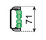 Roller guide (stainless steel profile) L=2000, green rollers