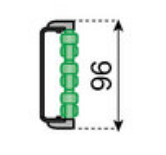 Roller guide (stainless steel profile) L=3000, green rollers
