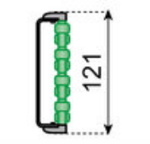 Roller guide (stainless steel profile) L=1000, green rollers