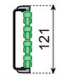 Roller guide (stainless steel profile) L=3000, green rollers