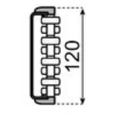 Roller guide (stainless steel) L=2000, white rollers