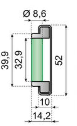 Assembled roller guide green L=3m