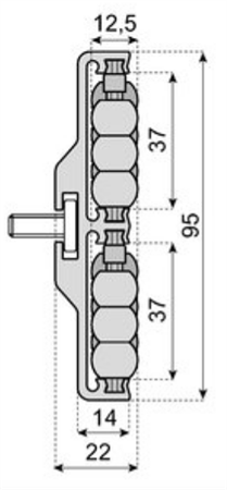 Speedrail H=95 L=3 m alu