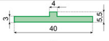 T-Profile 40mm wide (green)