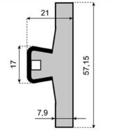 SYSTEMPLAST Wear strip H=57,15