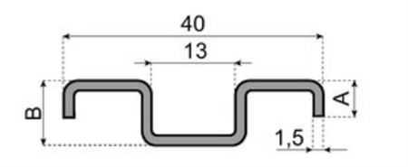 SYSTEMPLAST Wear strip M=Profile stainless steel