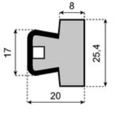 SYSTEMPLAST Guide rail H=25,4