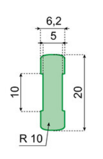 Wear strip 20x6,2 (green)