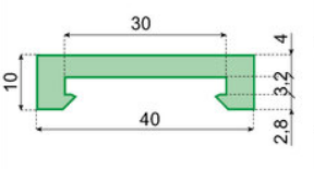 Wear strip 40x10mm L=3m (black)