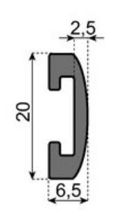 Guide rail H=20 (white)