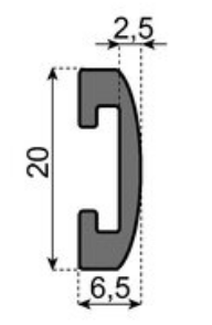 Guide rail H=20 (white)