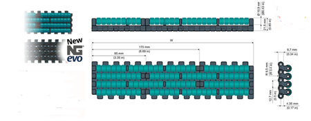Rakgående modulband NGE2120LBP B=170 (Ackumulerande)
